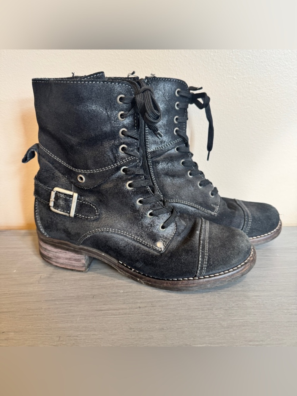 Taos black moto boots 39 size 8